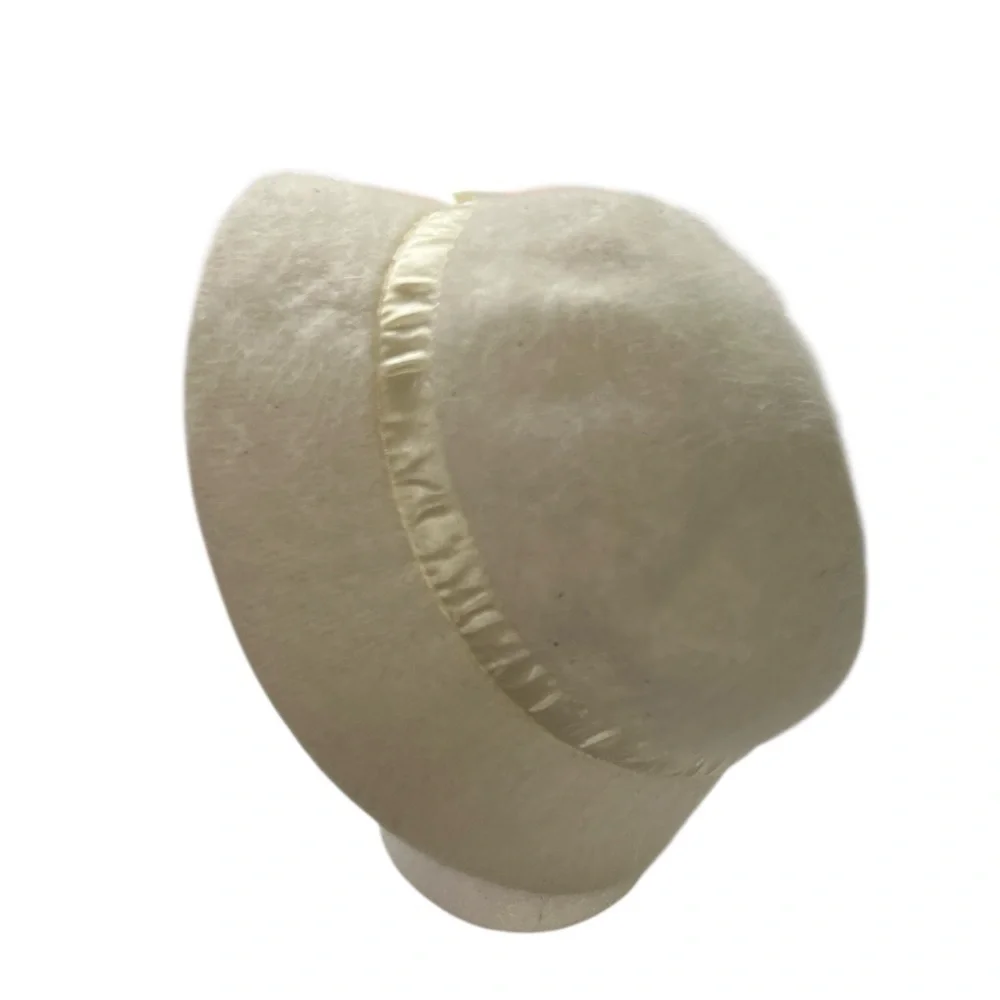 Angora Fur Hat with Satin Ribbon Cream